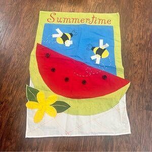 Evergreen enterprises summertime watermelon bees outdoor flag decor